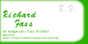 richard fass business card